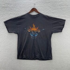 Vintage Godsmack Shirt Mens XL Gray Rock Metal Band Tee Y2K Flames Music Faded